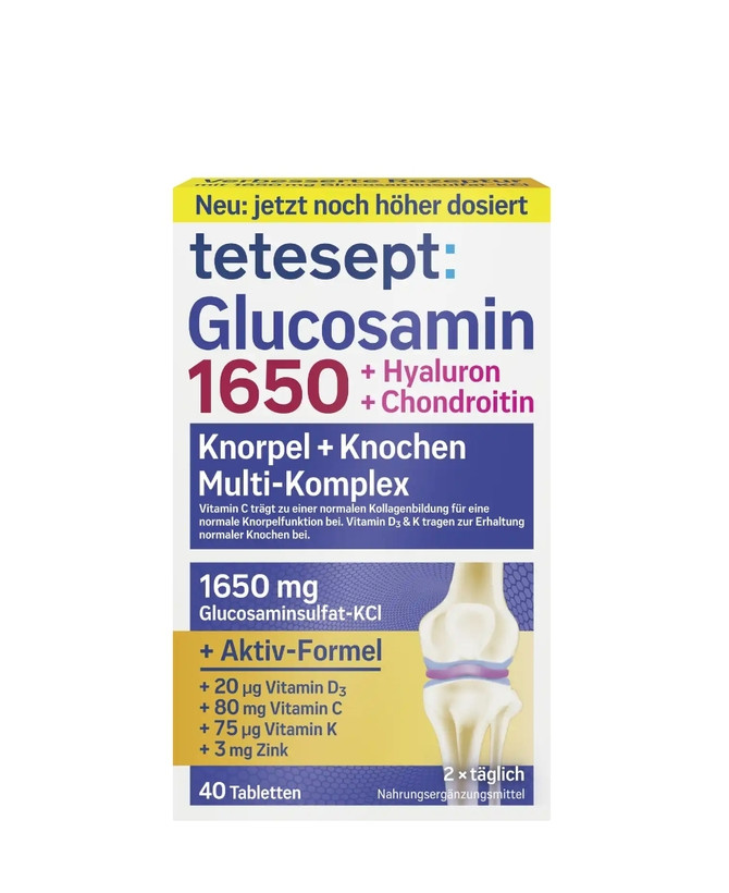 قرص گلوکزامین غضروف ساز تتسپت اصل آلمان ۴۰ عدد Glucosamin